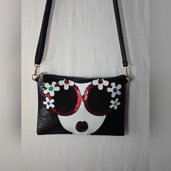 Tiglily Handbags - Tiglily Maximalist Sequin Flower Face Purse Coquette Glam Boho Whimsical Pop-Art